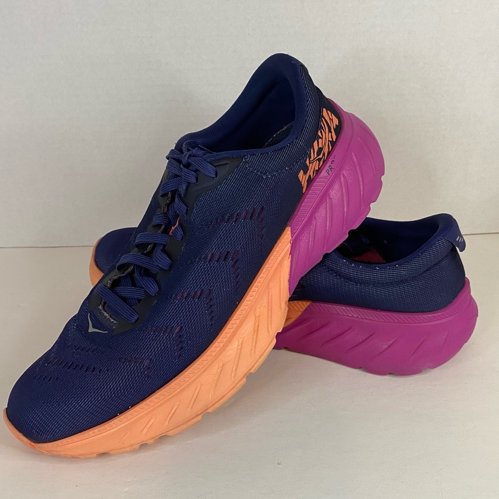 Hoka One One Women’s 8.5 Navy Blue Purple Pink Sneakers